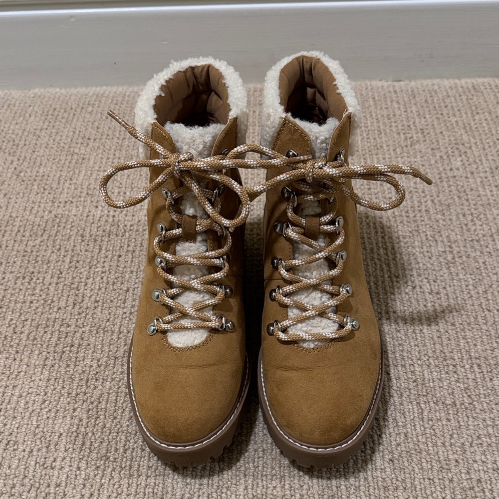 Women's Tan Suede Ankle Boots- Womens Size 8